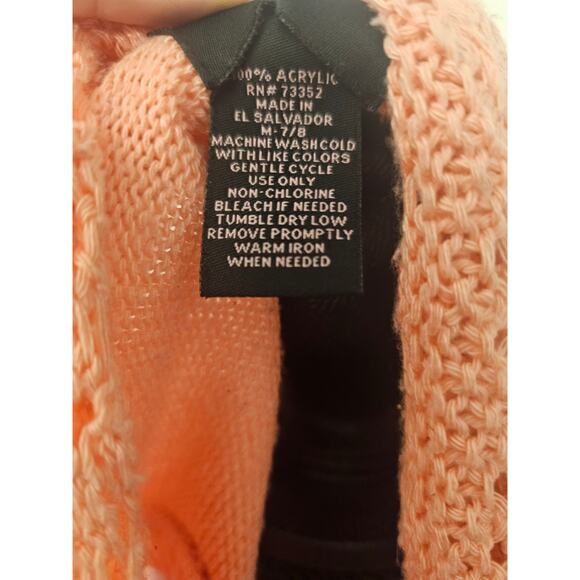 Peach Open-Knit Shrug Cardigan Its Our Time Girls Size 7/8 Lightweight Layering - Picture 7 of 7